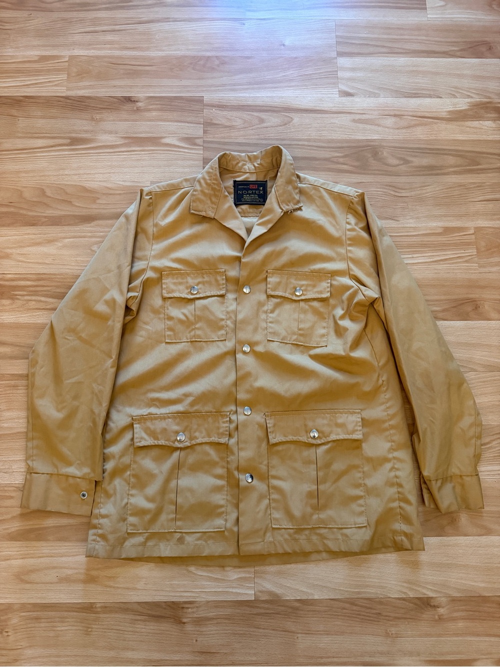Vintage 60s 70s Nortex Safari Field Jacket Utility Shirt Small Tan Beige